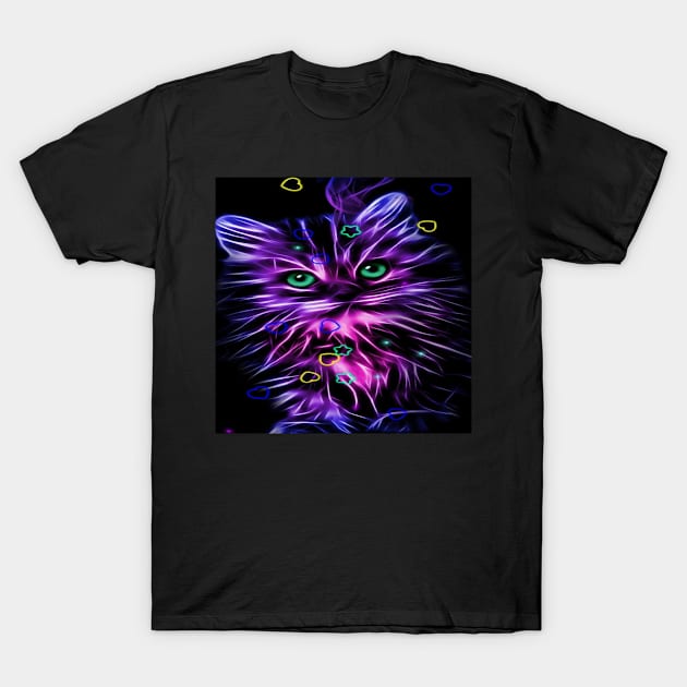 Neon Kitten T-Shirt by joshsmith